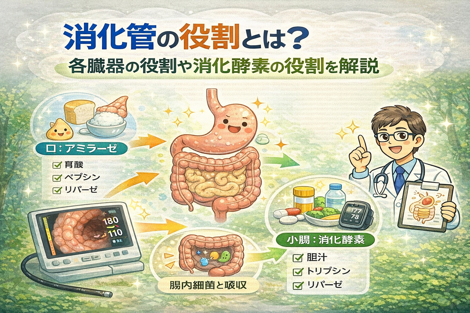 消化 吸収ー消化管機能の調節と適応 消化管の役割とは？各臓器の役割や消化酵素の役割を解説 - かわぐち